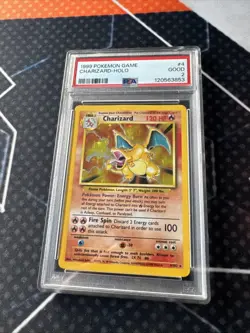 1999 Pokemon Game #4 Charizard-Holo PSA 2 GOOD 4/102 - Image 5
