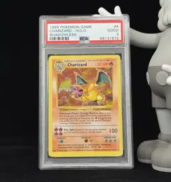 Charizard #4/102 Holo PSA 2 1999 Pokemon Base Set Shadowless - Image 1