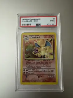 Pokemon TCG Charizard 1999 Base Set Holo Rare Card 4/102 PSA 2 - Image 1