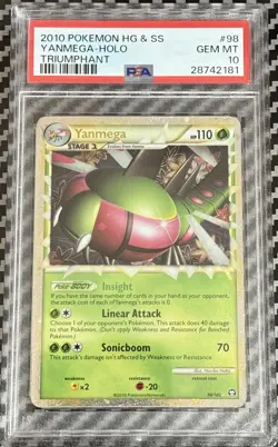 2010 Pokemon HGSS Triumphant # 98 Yanmega Holo PSA 10 Card GEM MINT! Ultra Rare! - Image 1