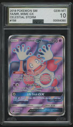 Mr. Mime GX - Full Art (Celestial Storm, 2018 Pokemon SM) - AGS 10 GEM-MT - Cert - Image 1