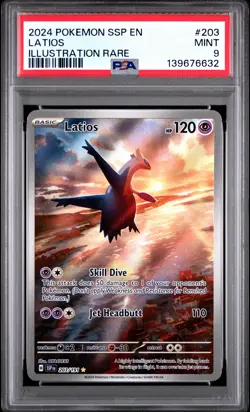 2024 POKEMON SSP EN-SURGING SPARKS ILLUSTRATION RARE #203 LATIOS PSA 9 - Image 1