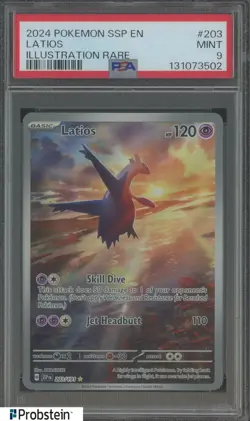 2024 Pokemon SSP EN Illustration Rare #203 Latios PSA 9 MINT - Image 1