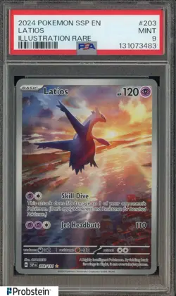 2024 Pokemon SSP En Illustration Rare #203 Latios PSA 9 MINT - Image 1