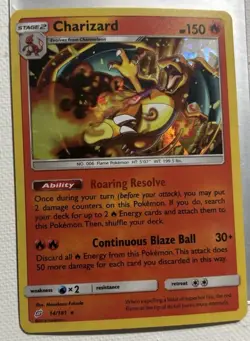 Pokemon TCG Charizard 14/181 Holo Rare Team Up Sun And Moon Cracked Ice Holo - Image 2