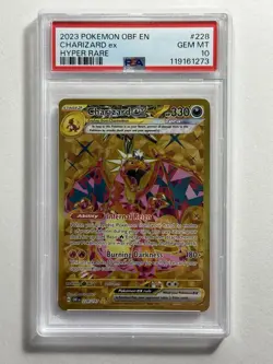 Pokemon TCG Charizard EX 228/197 Obsidian Flames Hyper Rare Gold GEM MINT PSA 10 - Image 2