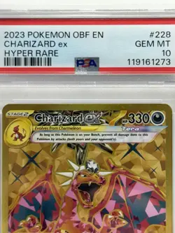 Pokemon TCG Charizard EX 228/197 Obsidian Flames Hyper Rare Gold GEM MINT PSA 10 - Image 3