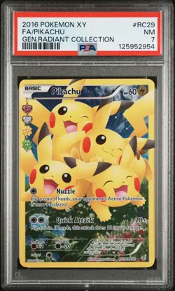 2016 POKEMON XY GENERATIONS RADIANT COLLECTION PIKACHU RC29/RC32 FULL ART PSA 7 - Image 1