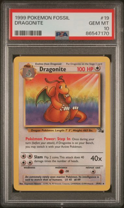 Pokemon Dragonite 19/62 Fossil PSA 10 GEM MINT - Image 1