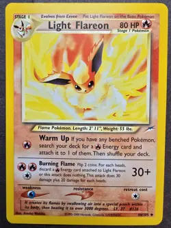 Pokemon TCG Light Flareon, Vaporeon Neo Destiny 46,52/105 Uncommon - Image 2