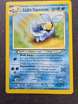 Pokemon TCG Light Flareon, Vaporeon Neo Destiny 46,52/105 Uncommon - Image 3