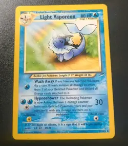 Pokemon Neo Destiny Light Vaporeon Uncommon Card 52/105 DMG - Image 1