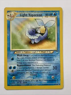 Pokemon Light Vaporeon Neo Destiny Card 52/105 Unlimited Uncommon TCG - Image 1