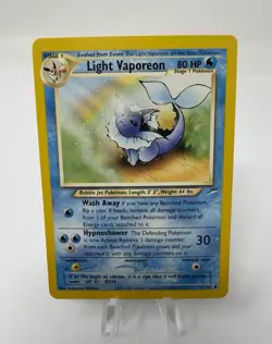 Pokemon Card - Light Vaporeon Neo Destiny 52/105 Uncommon Non Holo NM - Image 1