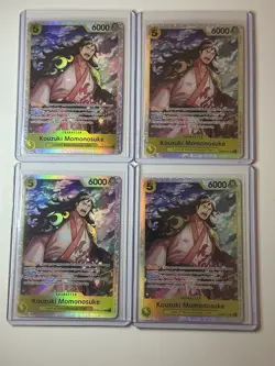 Kouzuki Momonosuke OP14-107 Azure Sea’s Seven 4 Foil Card Play Set Lot One Piece - Image 1