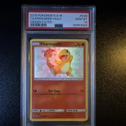 Pokemon Charmander SV6/SV94 Hidden Fates Shiny Holo Rare PSA 10 English Card - Image 1