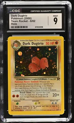 CGC 9 MINT Dark Dugtrio 2000 Team Rocket 6/82 Holo SWIRL Pokemon Card - Image 1