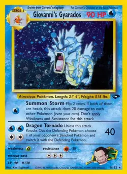 Giovanni's Gyarados - 5/132 - Pokemon Gym Challenge Unlimited Holo Rare Card NM - Image 1