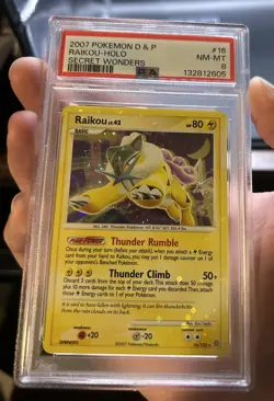 2007 Pokemon Diamond & Pearl Secret Wonders # 16 Raikou Holo PSA 8 w Holo Bleed✨ - Image 1