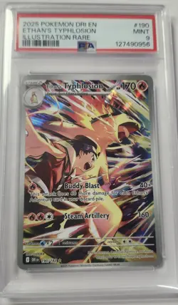 2025 Pokemon Dri En Ethans Typhlosion Illustration Rare #190 PSA 9 - Image 1