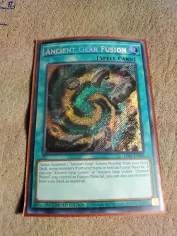Yugioh Ancient Gear Fusion LDS1-EN090 Secret Rare Promo - Image 1