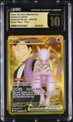 Pokemon Team Rocket's Mewtwo ex Destined Rivals Hyper Rare #240 CGC 10 Pristine - Image 1