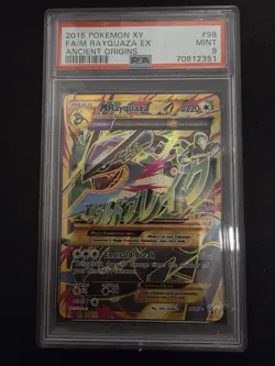 2015 POKEMON XY ANCIENT ORIGINS #98 FULL ART/M RAYQUAZA EX PSA 9 - Image 1