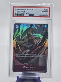 2023 One Piece OP05-067 Zoro-Juurou Alt Art PSA 10 Alternate Rare Awakening Era - Image 1