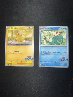 Pokemon Card Collection Lot Illustration Contest Stamp Pikachu Feraligatre NM - Image 2
