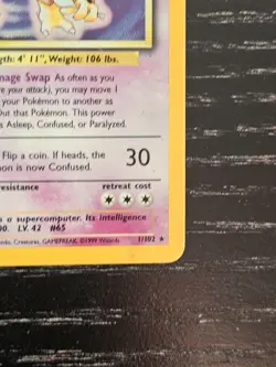 Alakazam 1/102 Rare Holo Pokemon Card Base Set Pokemon TCG - Image 4