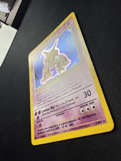 Pokemon TCG Alakazam 1/102 Base Set Holo Vintage LP - Image 4