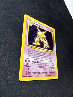 Pokemon TCG Alakazam 1/102 Base Set Holo Vintage LP - Image 5