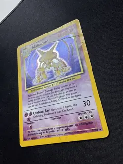 Pokemon TCG Alakazam 1/102 Base Set Unlimited Vintage Holo HP - Image 2