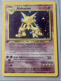 Pokemon TCG Alakazam Base Set 1/102 1st Edition Holo Rare FRENCH WOTC Played LP - Image 2