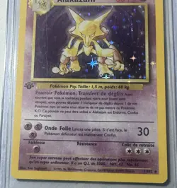 Pokemon TCG Alakazam Base Set 1/102 1st Edition Holo Rare FRENCH WOTC Played LP - Image 4