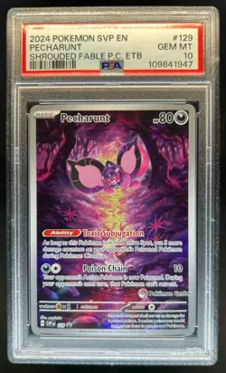 2024 Pokemon Black Star Promos SVP EN Pecharunt Pokemon Center Stamp #129 PSA 10 - Image 1