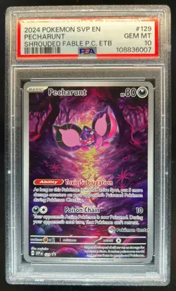 2023-25 Pokemon Center Stamp SV Black Star Promos SVP EN Pecharunt #129 PSA 10 - Image 1