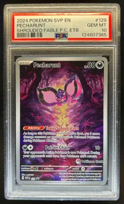 2023-25 Pokemon Center Stamp SV Black Star Promo SVP EN Pecharunt #129b PSA 10 - Image 1