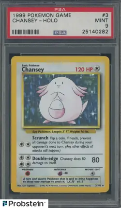 1999 Pokemon Game #3 Chansey Holo PSA 9 MINT - Image 1