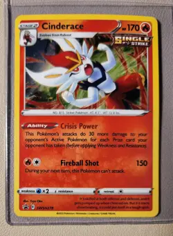Cinderace SWSH278 Pokemon card SWSH black star promo cosmos holo foil NM - Image 1