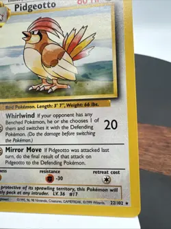 Pidgeotto Base Set SPANISH Pokemon Card 22-102 - Image 3