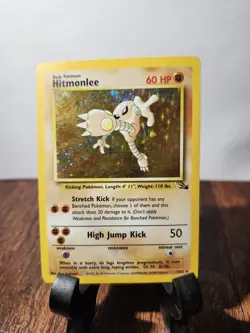 Pokemon TCG Hitmonlee 7/62 Fossil Unlimited Holo Rare WOTC Vintage 1999 - Image 1