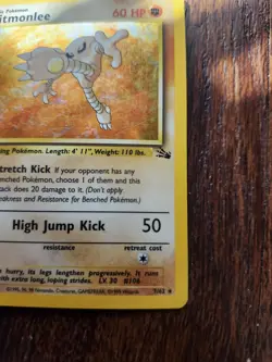 Pokemon TCG Hitmonlee 7/62 Fossil Unlimited Holo Rare WOTC Vintage 1999 - Image 4