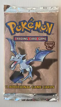 1999 Fossil Pokemon Booster Pack Aerodactyl Art WOTC Sealed - Image 1
