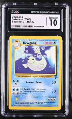 Dewgong Pokemon Base Set 36/130 Vintage CGC 10 - Image 1
