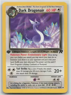 1st Edition Vintage Pokemon Card Dark Dragonair Uncommon Team Rocket 33/82 VLP - Image 1