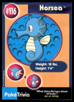 Pokemon Tcg Horsea #116 Pokemon Burger King MP - Image 1
