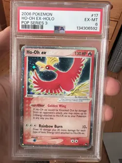Pokemon Ho-Oh EX POP Series 3 Holo 17/17 PSA 6 EX-MT 2006 - Image 1