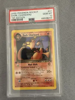 2000 Pokemon Rocket Dark Charizard #21 First Edition Psa 10 - Image 1