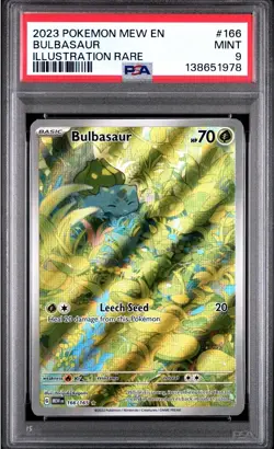 Bulbasaur 166/165 Pokemon TCG English Illustration Rare PSA 9 MINT SV 151 - Image 1